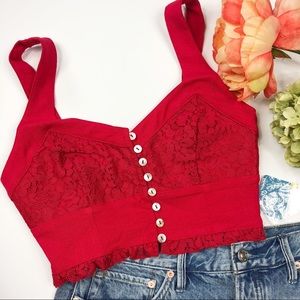 Free People Here I go Brami top lace contrast